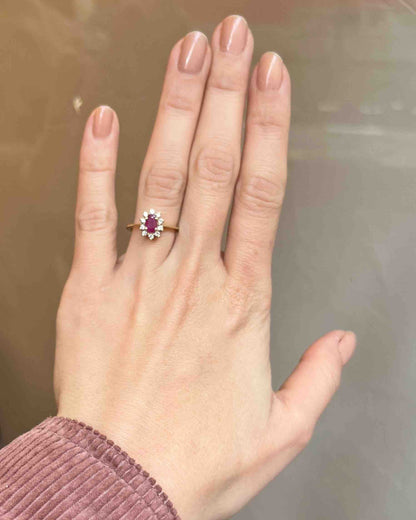 Bague Marguerite Rubis &amp; Diamants &quot;Raphaëlle&quot;
