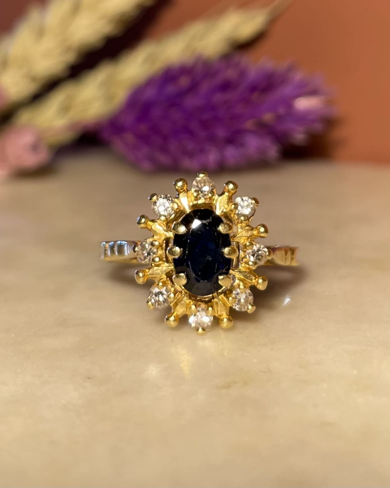 Bague Marguerite Saphir &amp; Diamants "Hélios"