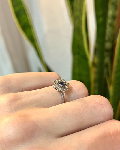 Bague Marguerite Saphir &amp; 8 Diamants &quot;Rohana&quot;
