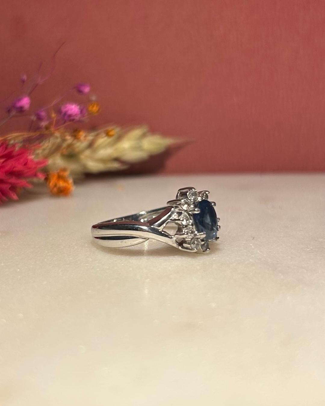 Bague Marguerite Saphir &amp; Diamants &quot;Elissa&quot;