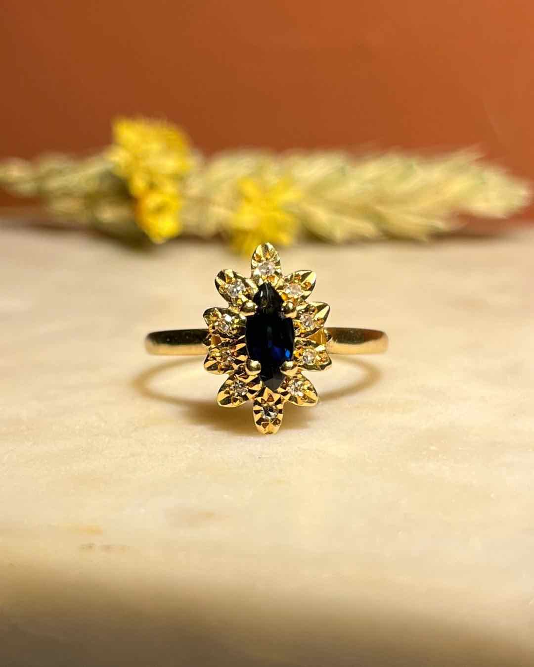 Bague Marguerite Saphir et Diamants &quot;Léria&quot;