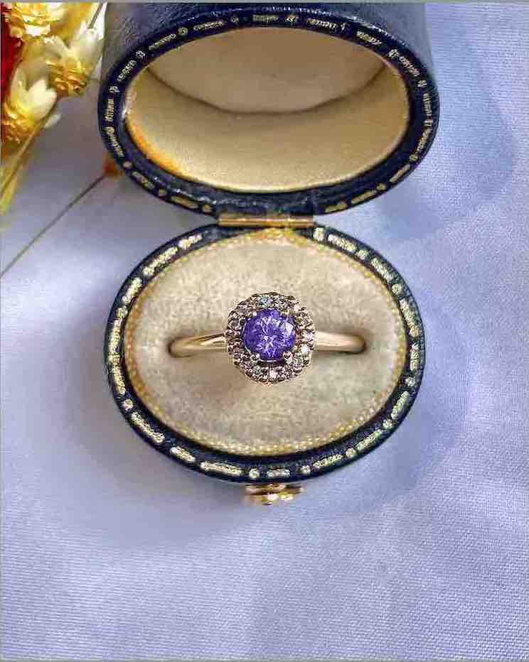 Bague Marguerite Tanzanite &amp; Diamants "Araly"