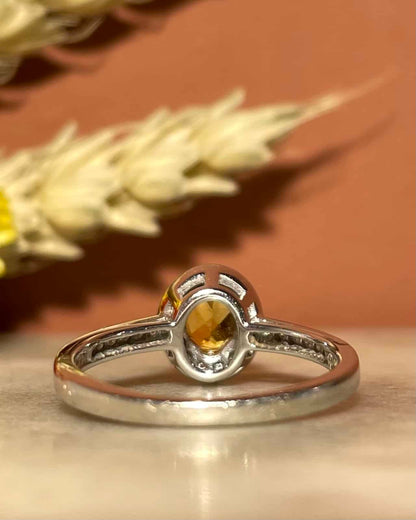 Bague Marguerite Citrine &amp; 26 Diamants &quot;Daisy&quot;