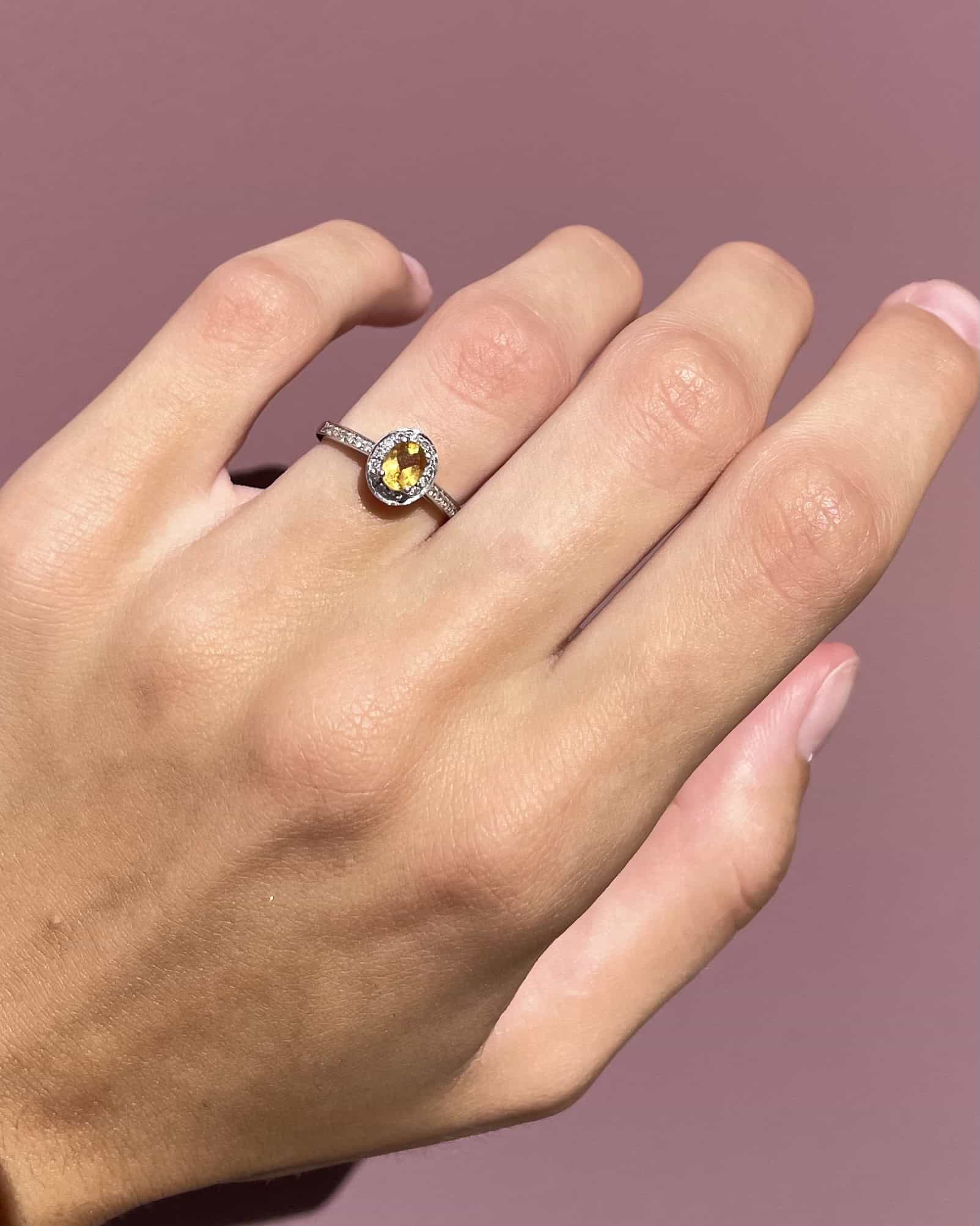 Bague Marguerite Citrine &amp; 26 Diamants "Daisy"