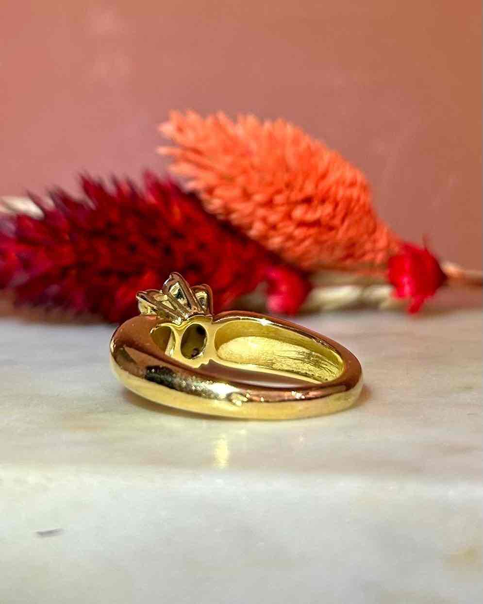 Bague Marguerite émeraude &amp; diamants "Marion"
