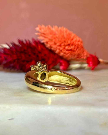 Bague Marguerite émeraude &amp; diamants &quot;Marion&quot;