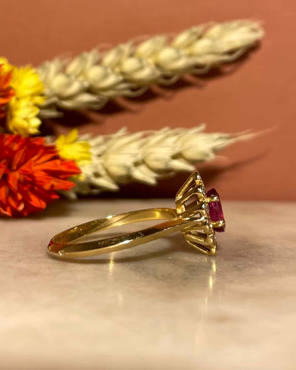 Bague Marquise Rubis &amp; 10 Diamants &quot;Melissane&quot;