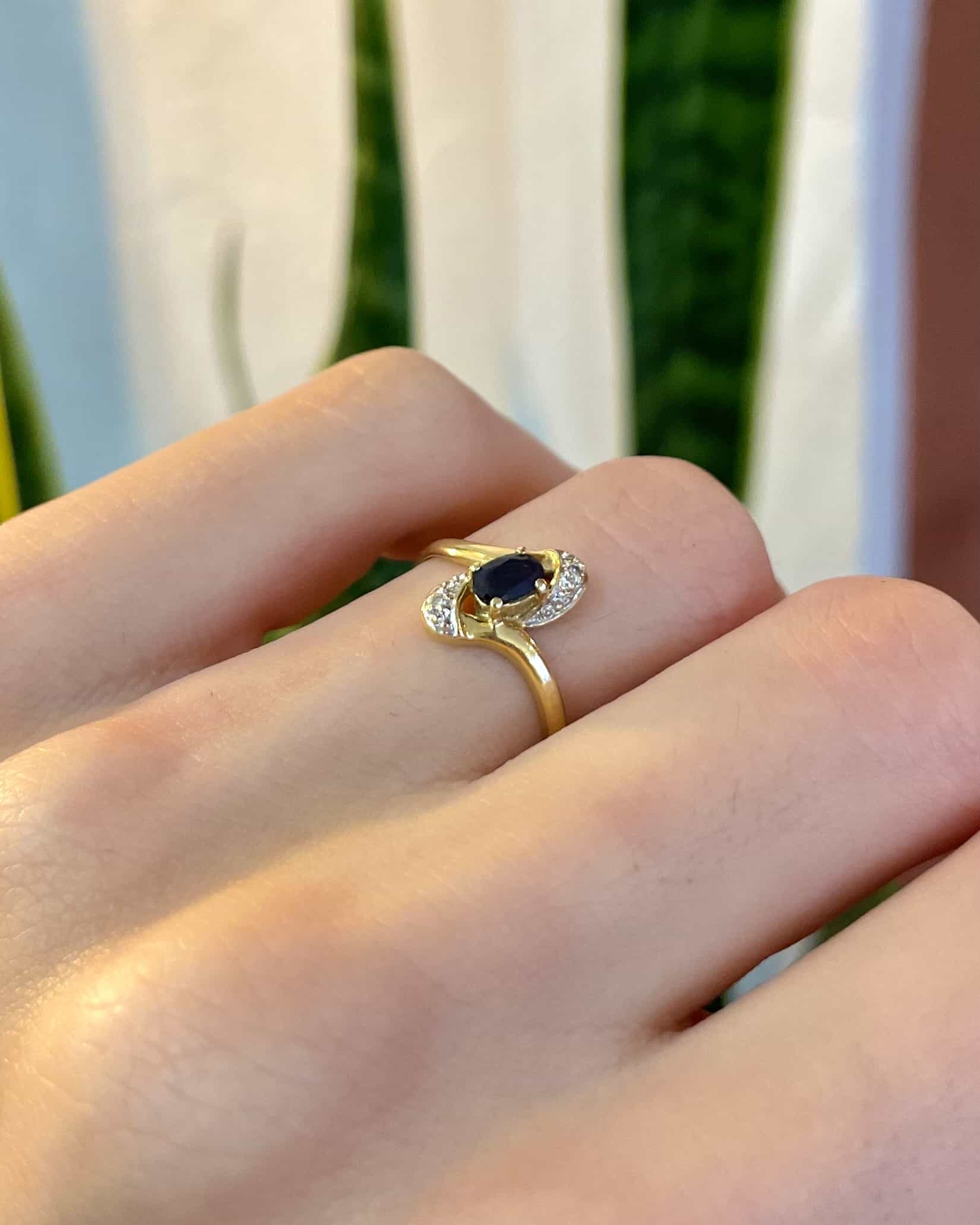 "Antonia" Marquise Sapphire &amp;amp; Diamond Ring