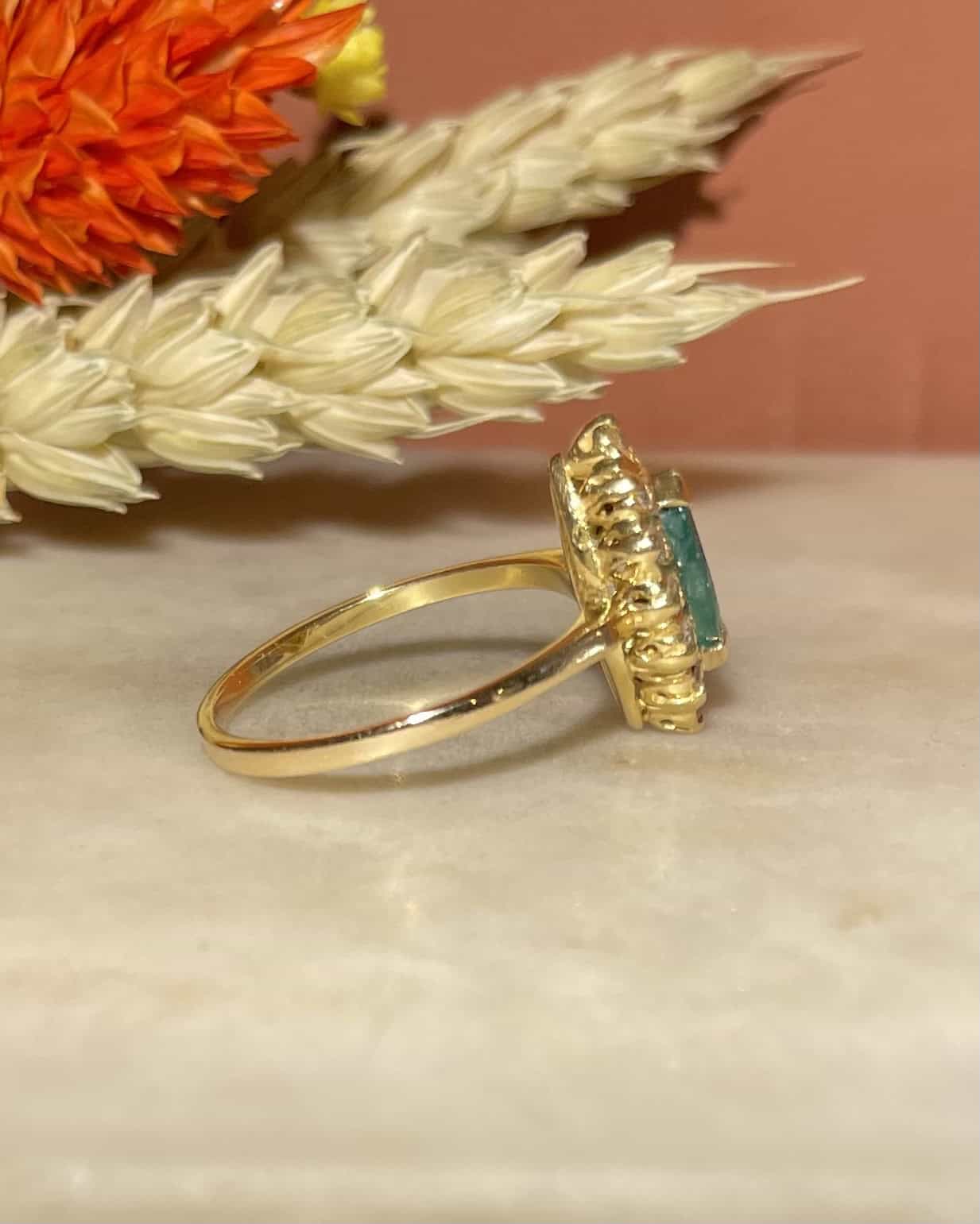 Bague Marquise Émeraude &amp; Diamants &quot;Icona&quot;