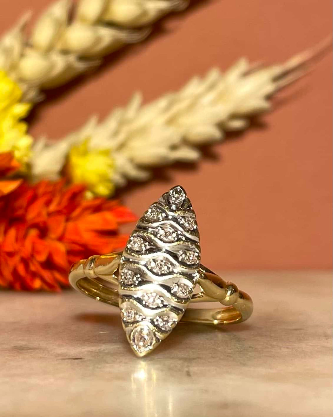 Bague Vintage Marquise 13 Diamants &quot;Syntia&quot;