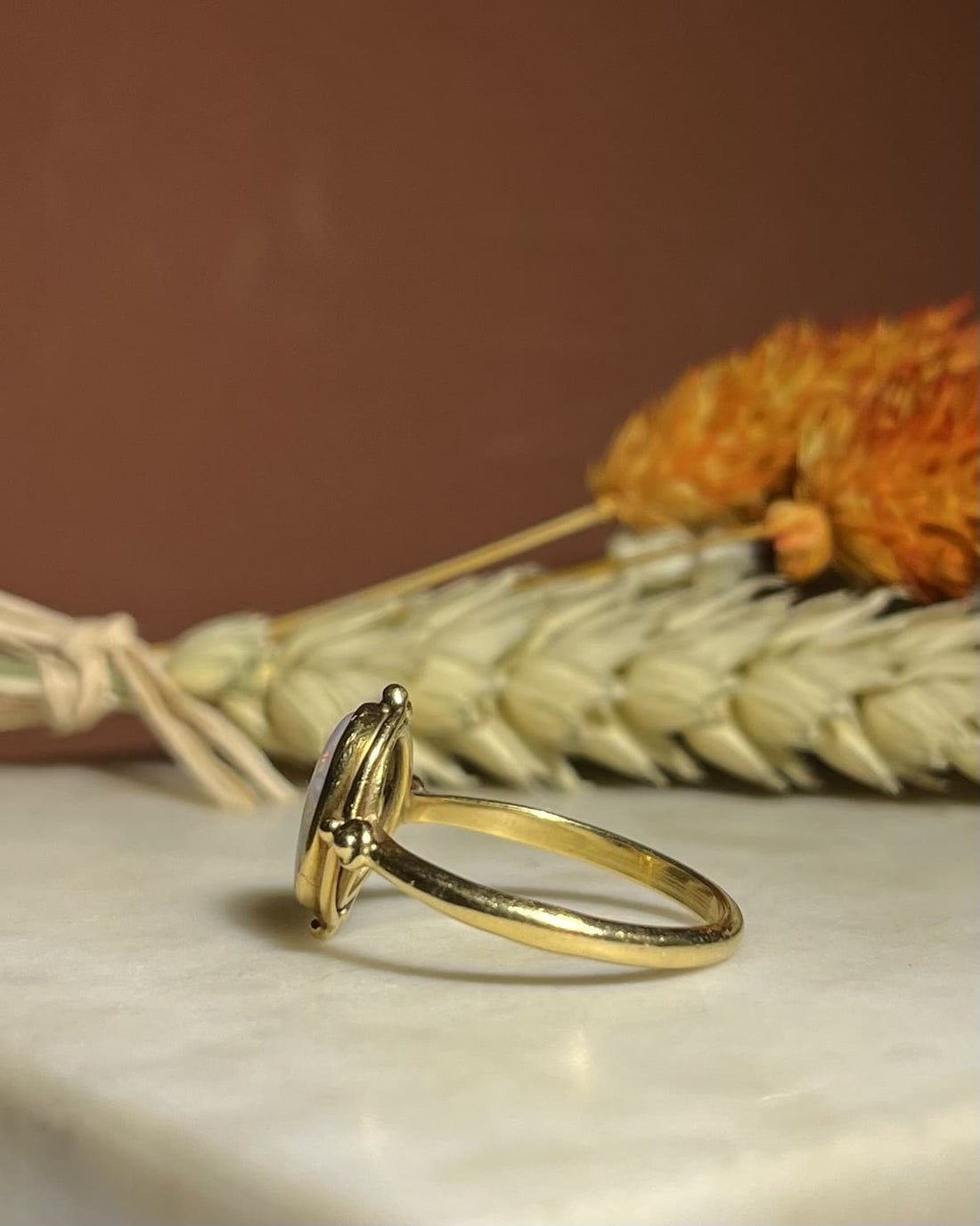 Bague vintage Opale 1 carat &quot;Oprah&quot;