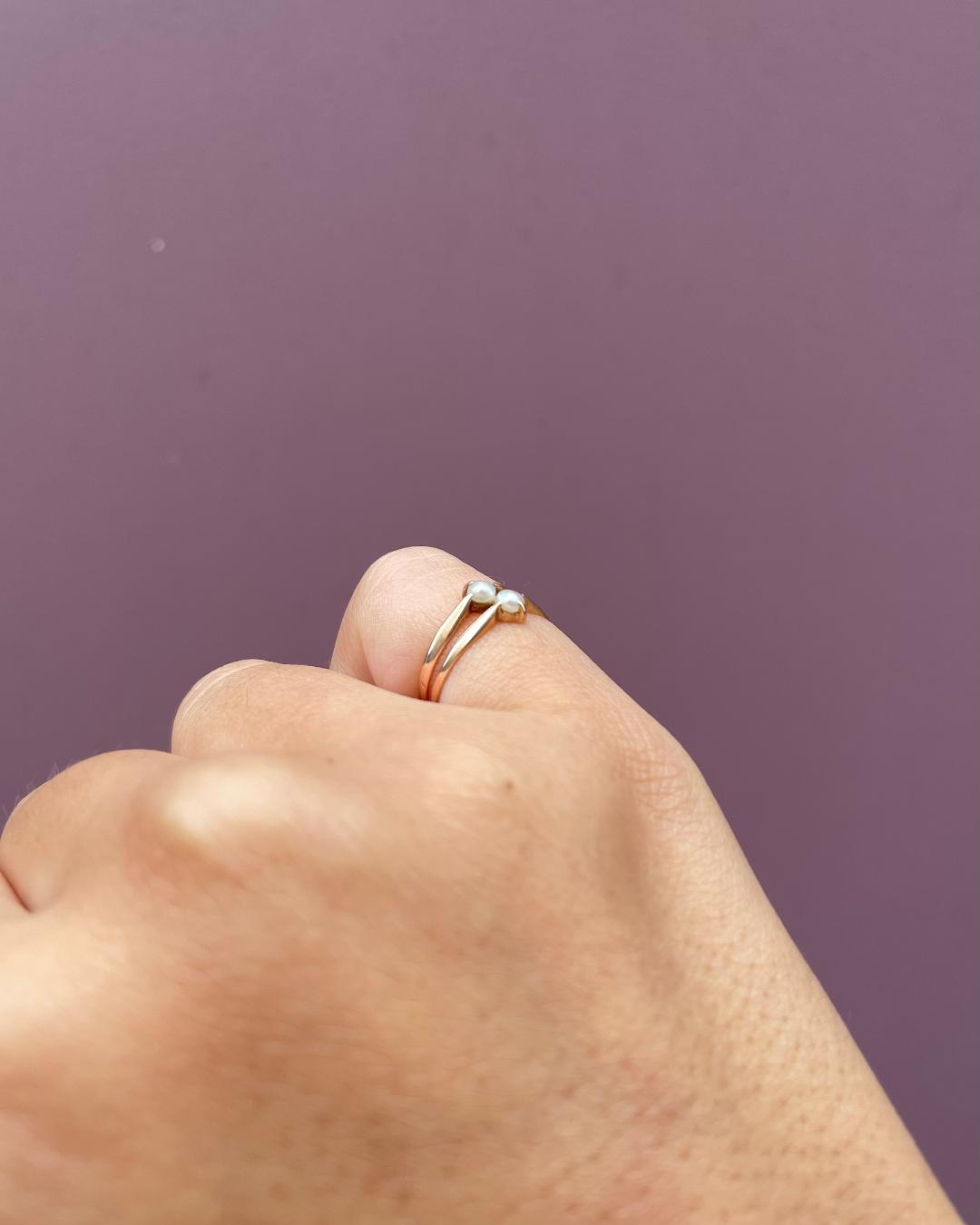 Bague Toi &amp; Moi Perles"Leanon"