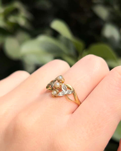 Bague Art Nouveau Perles &quot;Haliénor&quot;