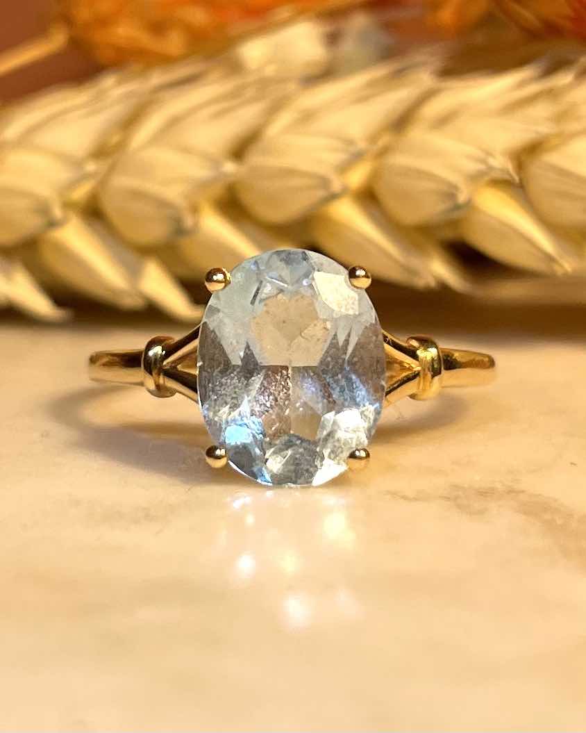 Bague Solitaire Topaze 3 carats &quot;Cataleya&quot;