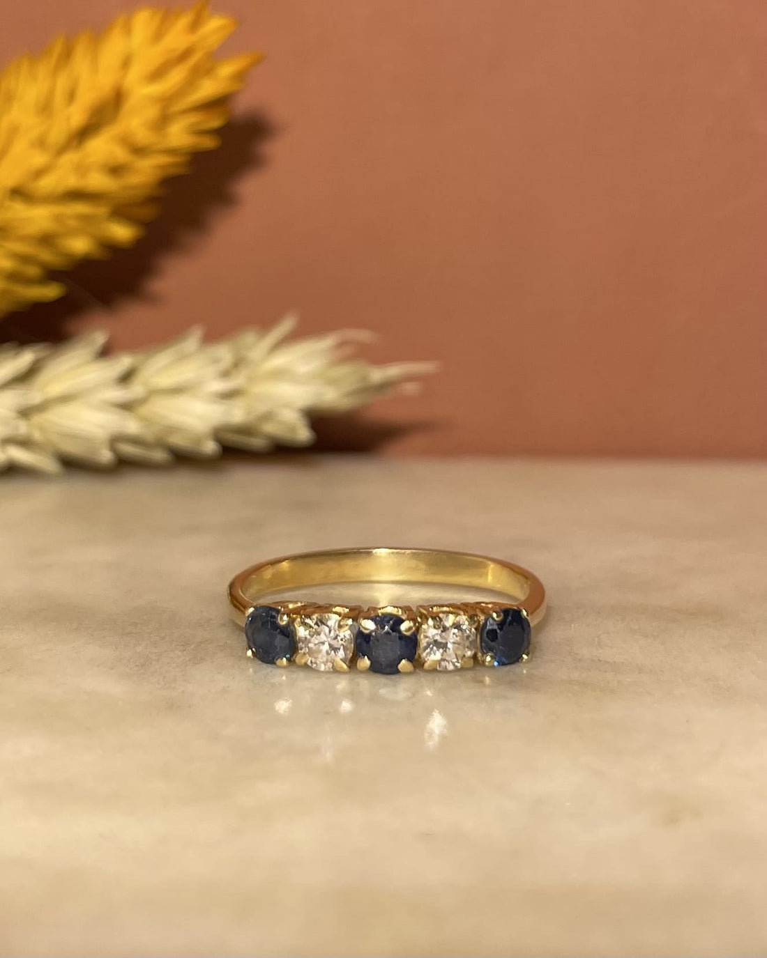 Bague Rivière Saphirs &amp; Diamants &quot;Anaïs&quot;