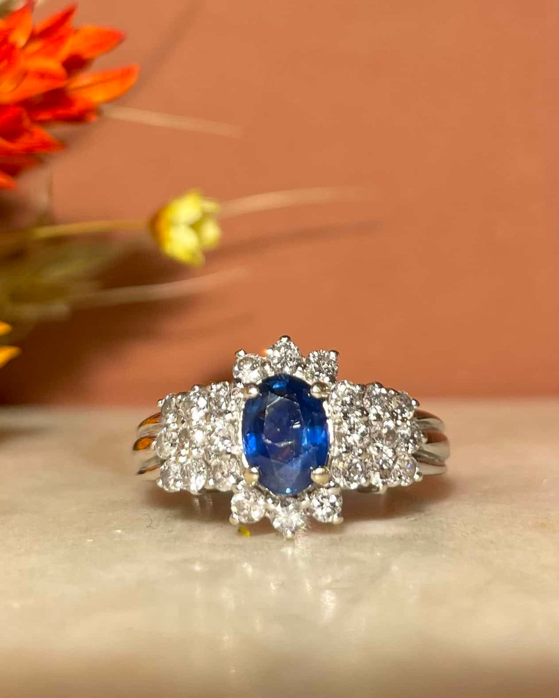 Bague Rivière Saphir 0.90 Carat & 24 Diamants "Jezebel"