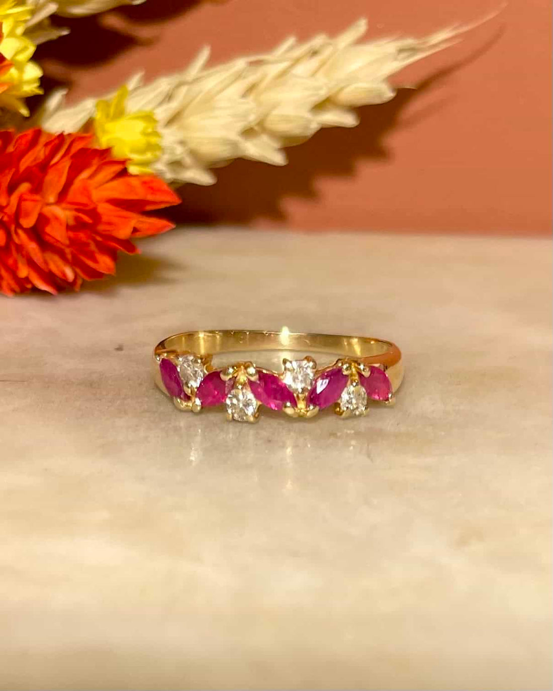 Bague Rivière Rubis & Diamants "Clarita"