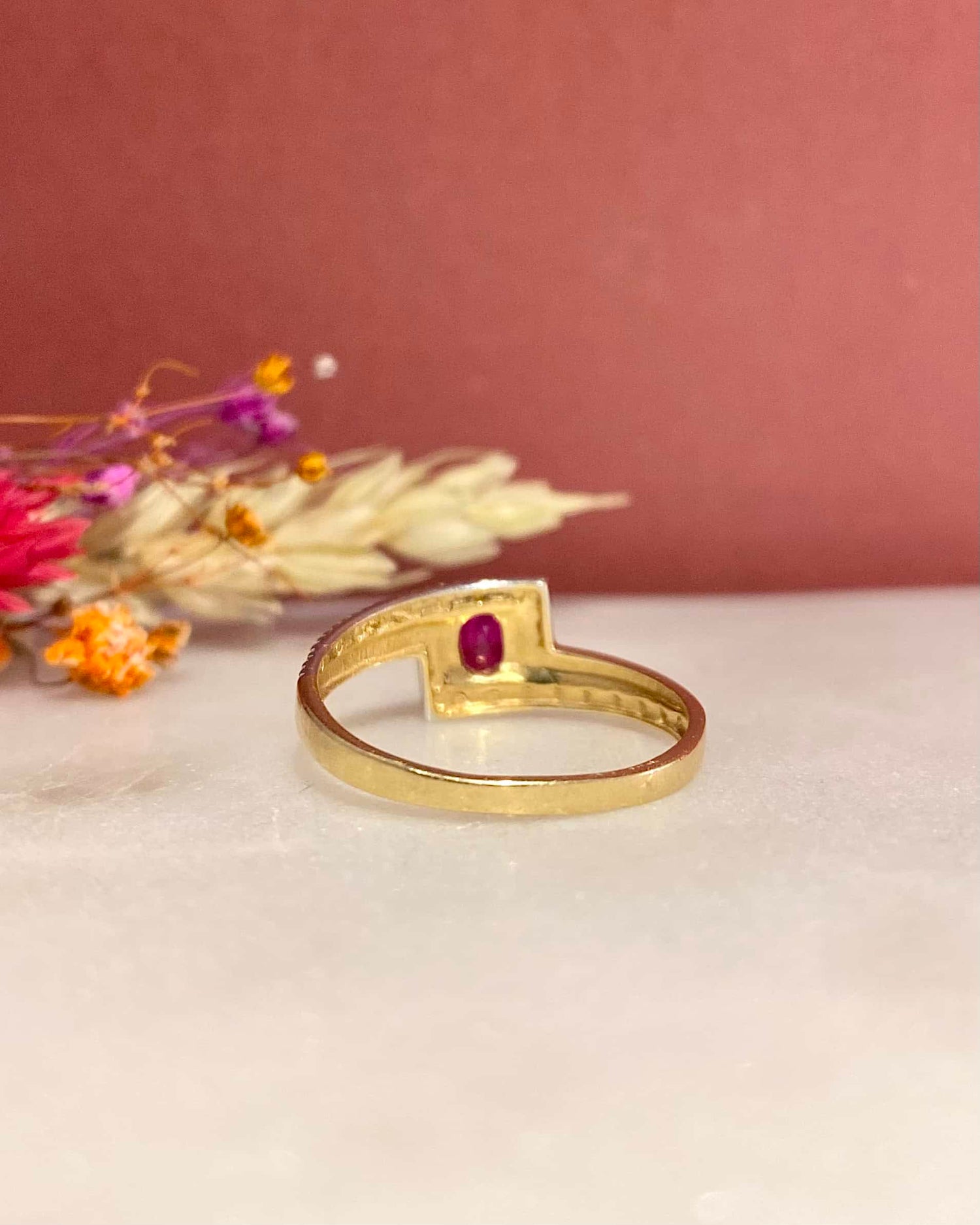 Bague Vintage Jonc Rubis &quot;Erza&quot;