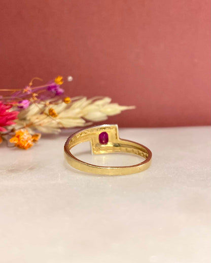 Bague Vintage Jonc Rubis &quot;Erza&quot;