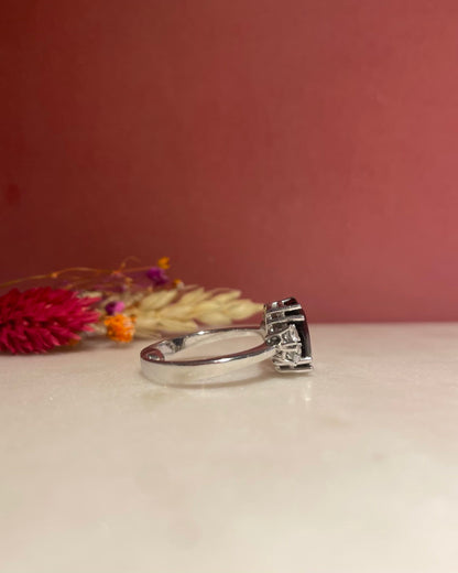 Bague Trilogie Saphir 3 carats &amp; Diamants &quot;Eva&quot;