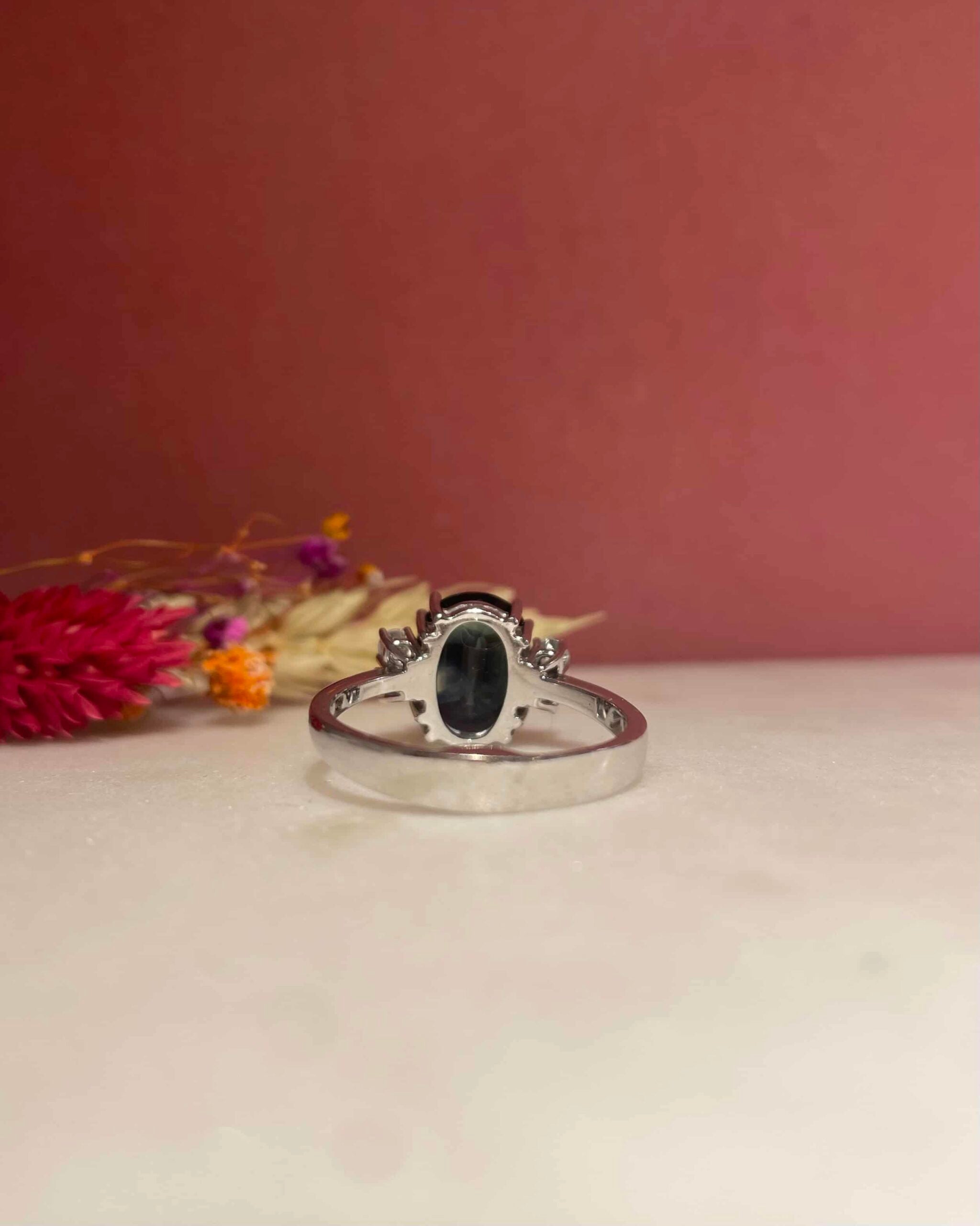 Bague Trilogie Saphir 3 carats &amp; Diamants &quot;Eva&quot;