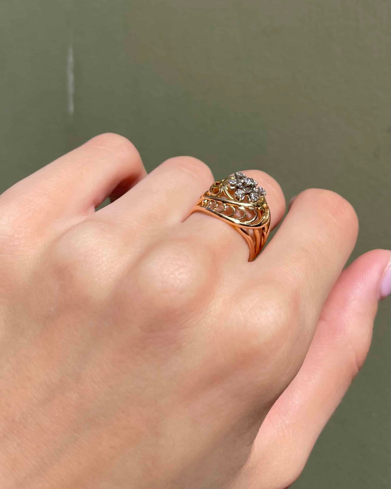 Bague Dôme Art-déco Diamants &quot;Megan&quot;