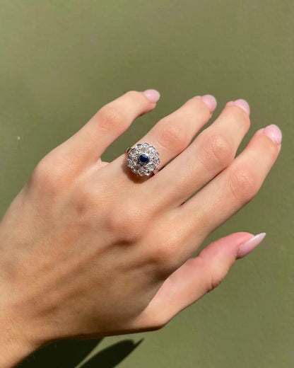 Bague Marguerite Saphir &amp; 16 Diamants &quot;Sherry&quot;