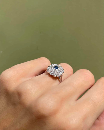 Bague Marguerite Saphir &amp; 16 Diamants &quot;Sherry&quot;