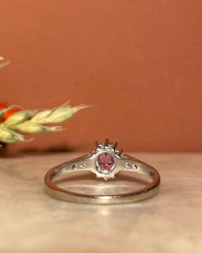 Bague Marguerite Saphir Rose &amp; 18 Diamants &quot;Tymaé&quot;