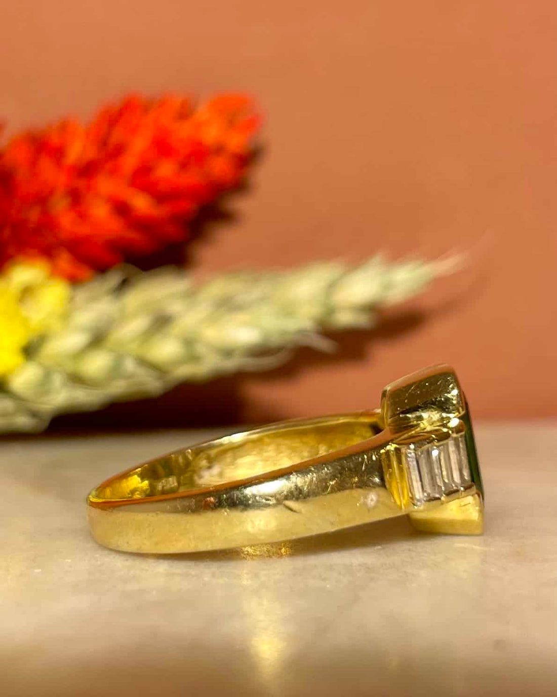 Anillo solitario de turmalina y diamante de 1,40 quilates "Palmyra"