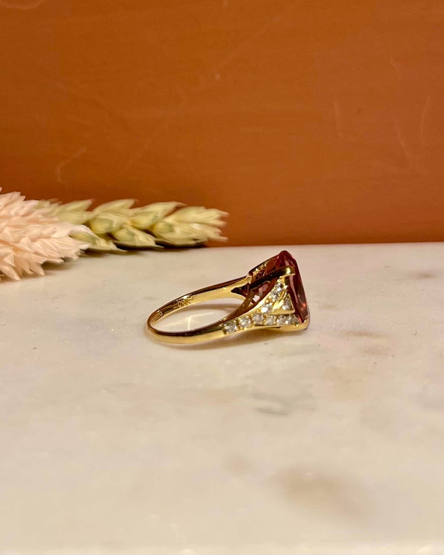 Bague Cocktail Tourmaline Rose 4.20 carats &amp; Diamants &quot;Eline&quot;