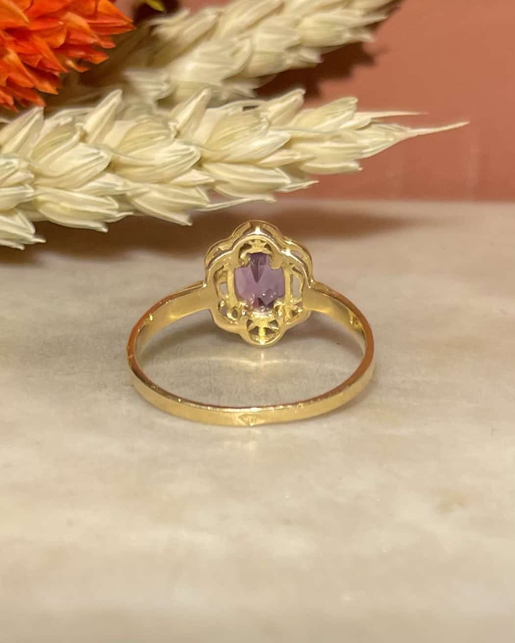 Bague Cocktail Fleur Améthyste &quot;Anis&quot;