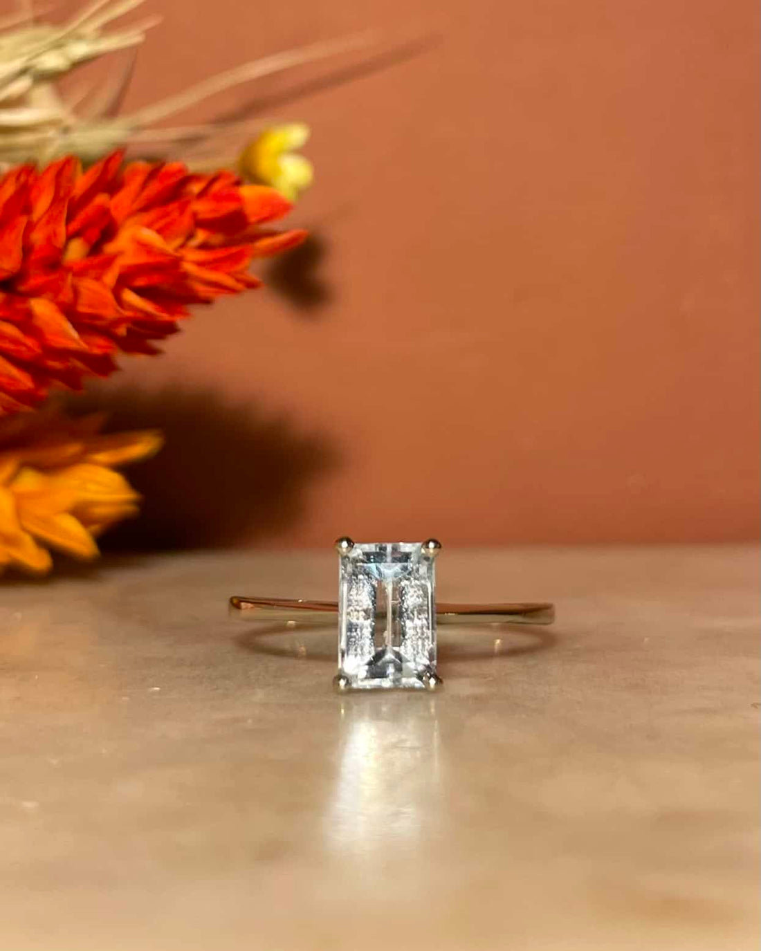&quot;Aili&quot; 0.75 carat Aquamarine Solitaire Ring