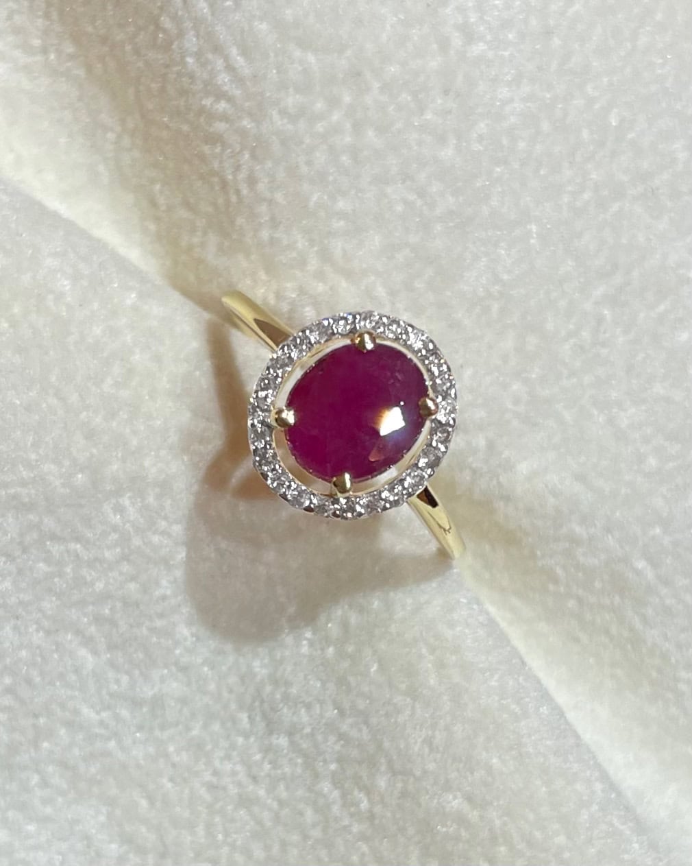 Bague Style Art-Déco Rubis 1.45 carat &amp; Diamants &quot;Karmen&quot;
