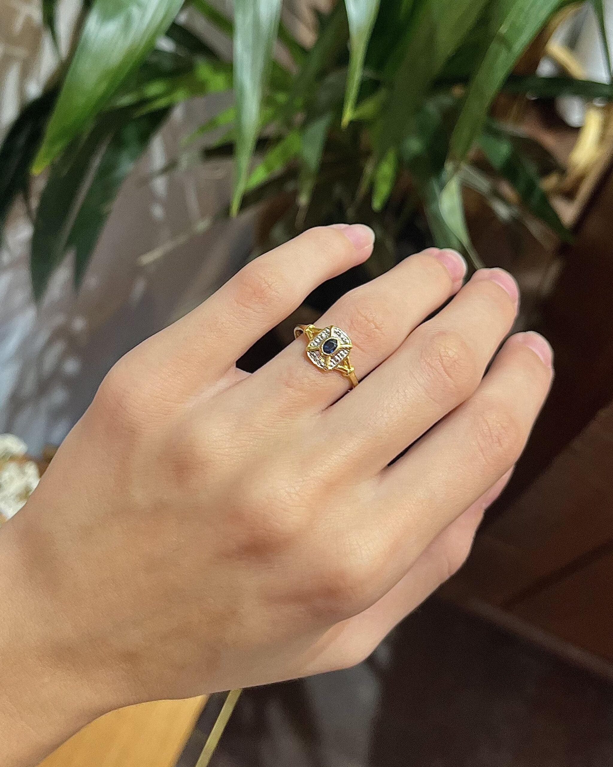 Bague style Art-Déco Saphir "Kia"