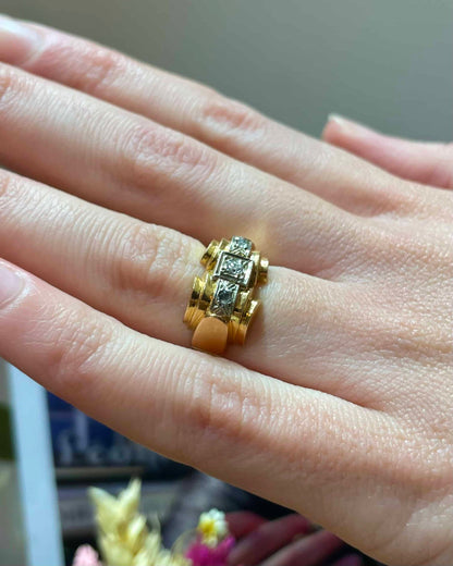 Bague Tank Vintage Diamants &quot;Gabriella&quot;