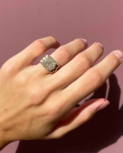 Tank Ring 37 Diamonds 0.80 carat &quot;Helena&quot;
