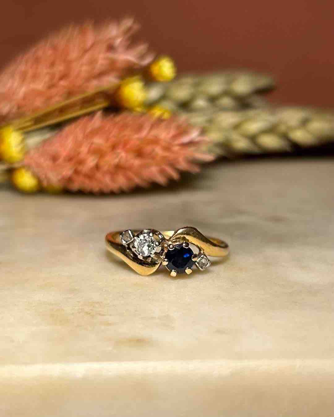 Bague Toi &amp; Moi Saphir &amp; Diamants &quot;Jeanne&quot;