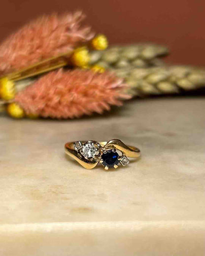 Bague Toi &amp; Moi Saphir &amp; Diamants &quot;Jeanne&quot;
