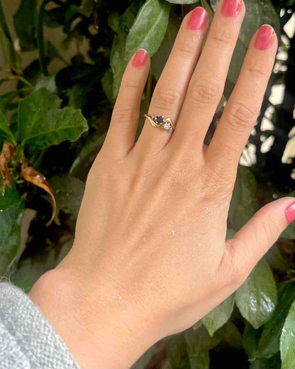 Bague Toi &amp; Moi Saphir &amp; Diamants &quot;Jeanne&quot;