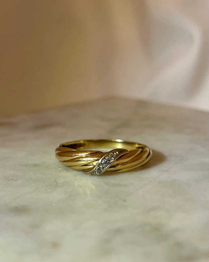 Bague jonc torsadée diamants &quot;Marina&quot;