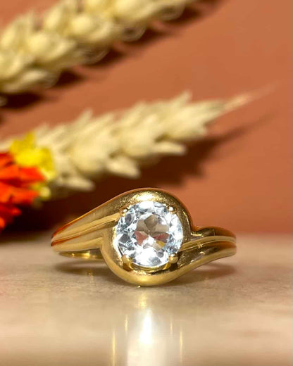Bague Vintage Tourbillon Topaze 0.90 carat &quot;Hanaé&quot;