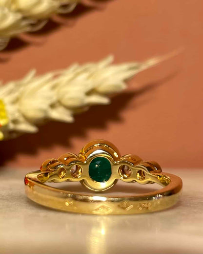 Bague Trilogie Emeraude 0.50 carat &amp; Diamants &quot;Dollie&quot;