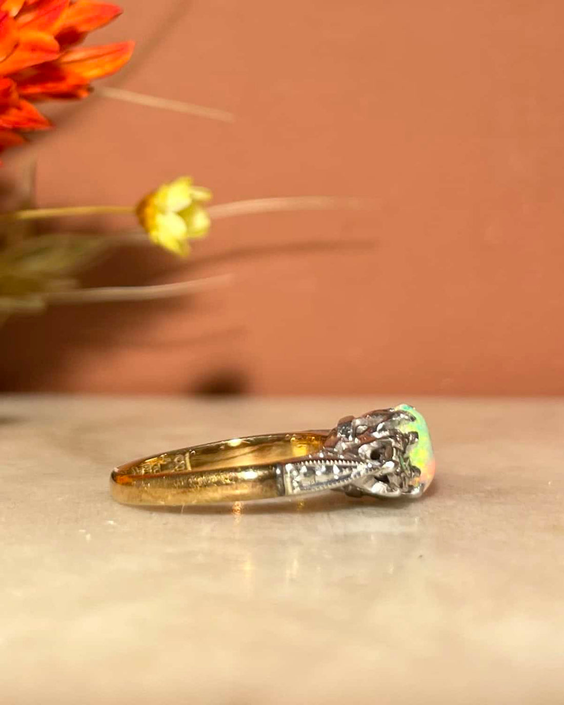 Bague Trilogie Opale &amp; Diamants &quot;Tanaïs&quot;