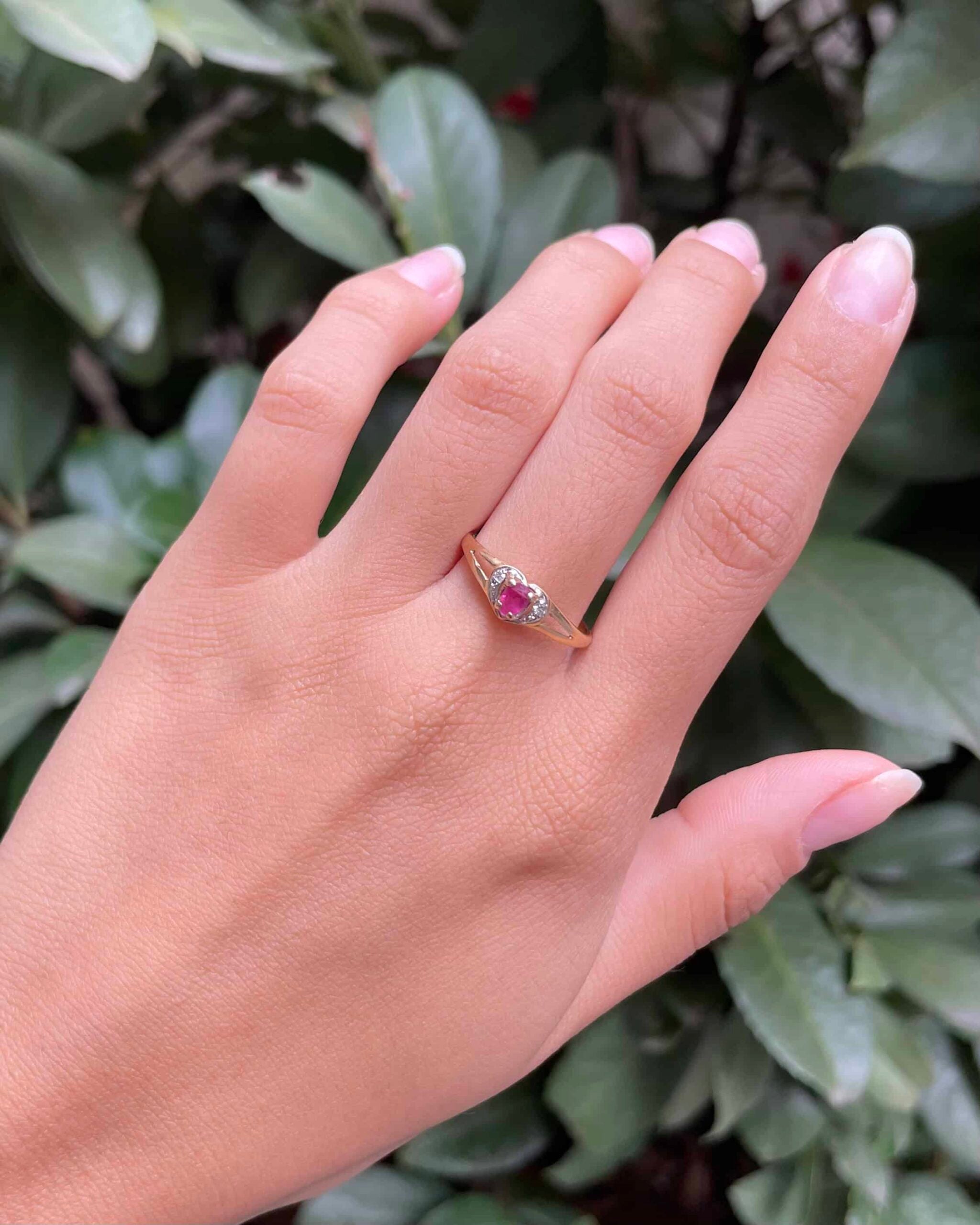 Bague Trilogie Rubis &amp; Diamants &quot;Laetitia&quot;