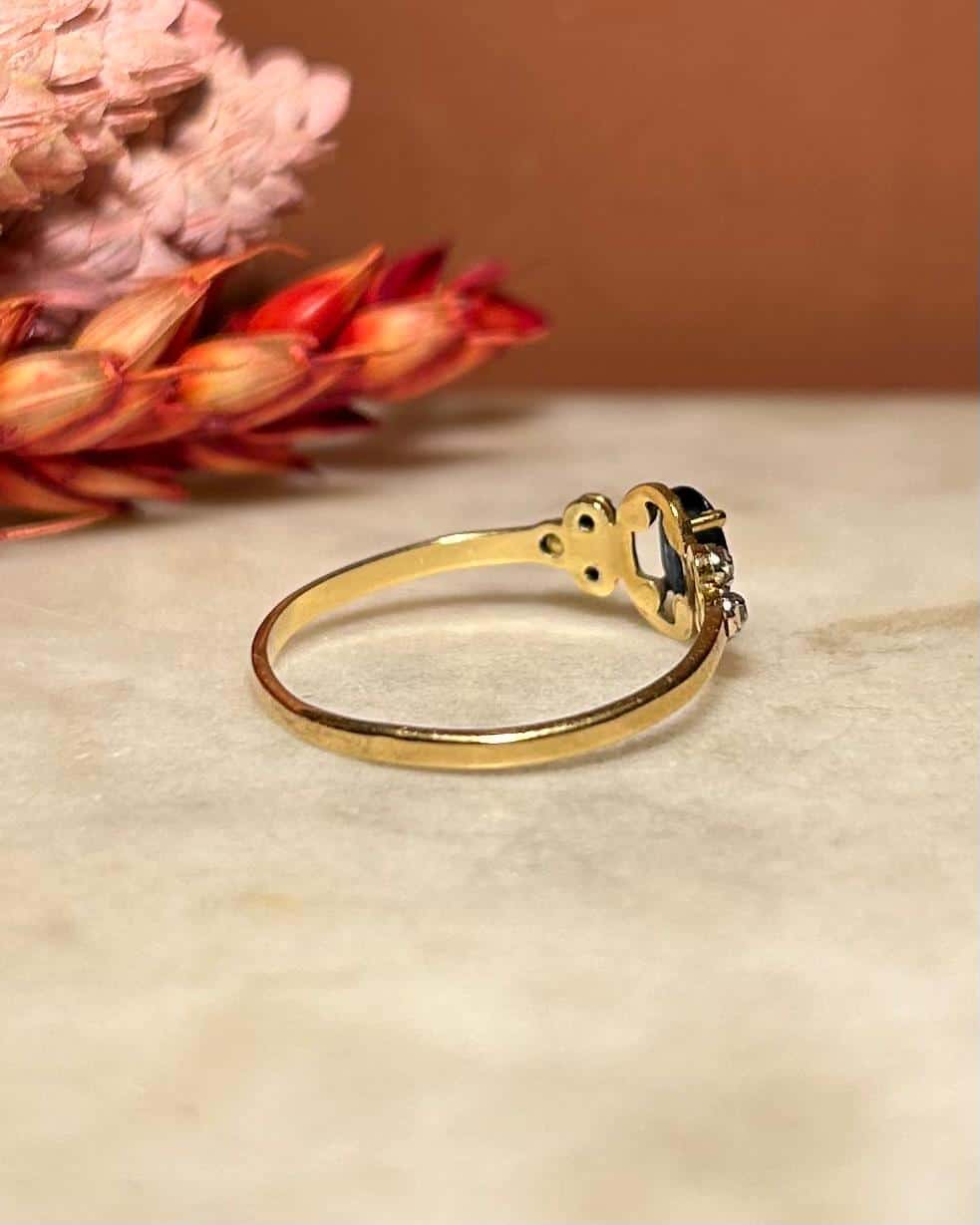 Bague Trilogie Saphir &amp; 6 Diamants "Kiana"