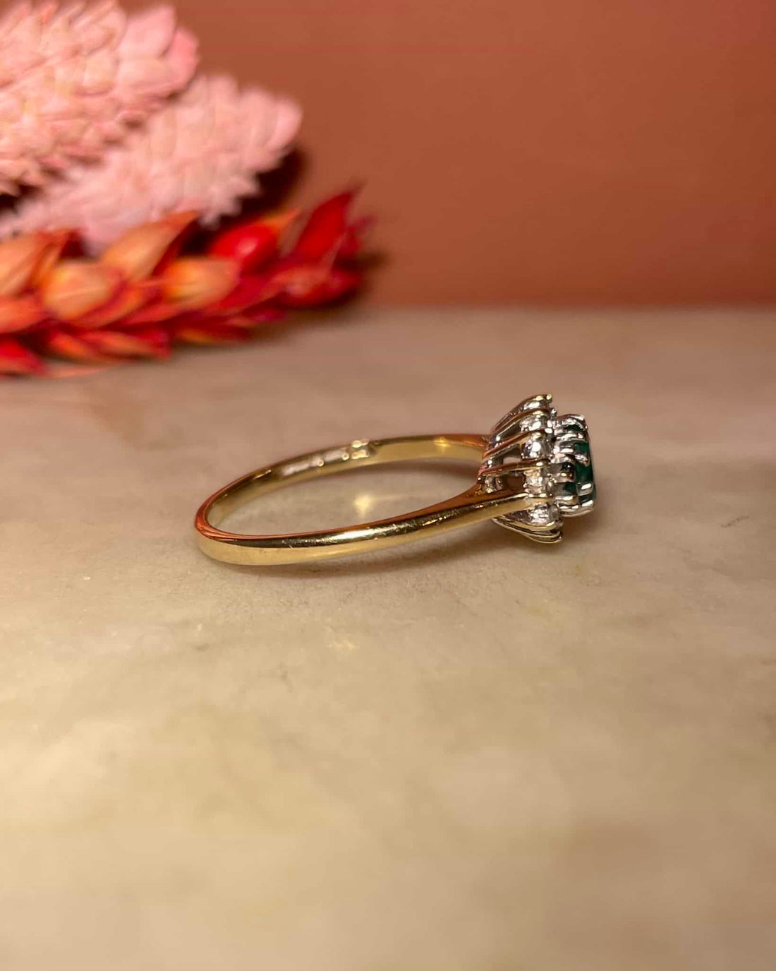 Bague Trilogie Emeraudes &amp; 20 Diamants &quot;Goldie&quot;