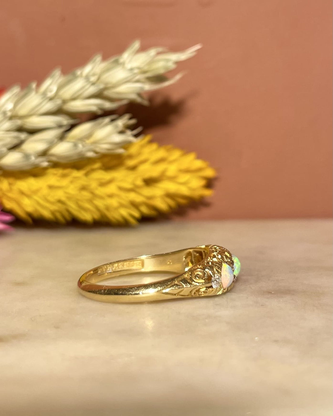 Bague Trilogie Opales & Diamants "Jamesa"