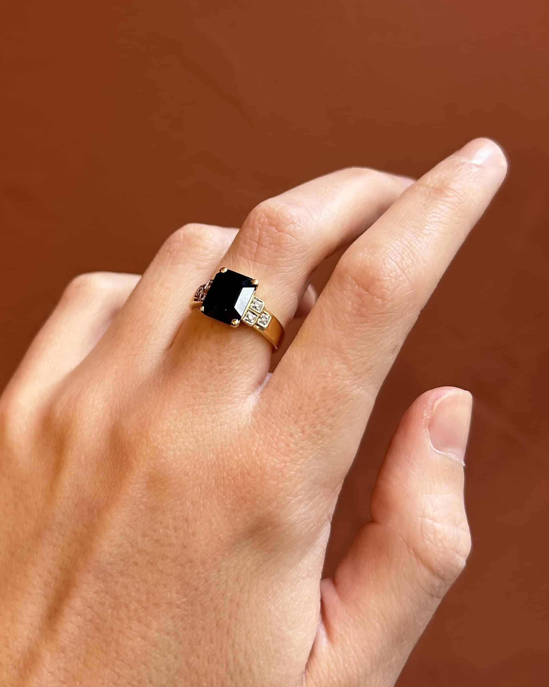 "Lysa" 3.30 carat Sapphire &amp;amp; Diamond Trilogy Ring