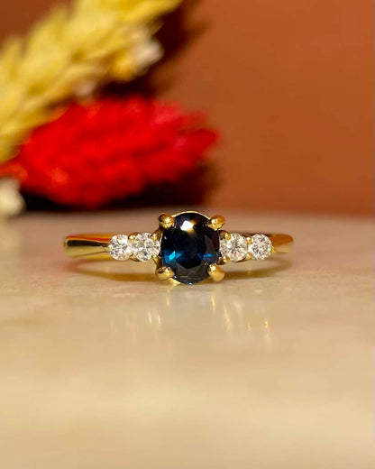 Bague Trilogie Saphir &amp; Diamants &quot;Thaïs&quot;
